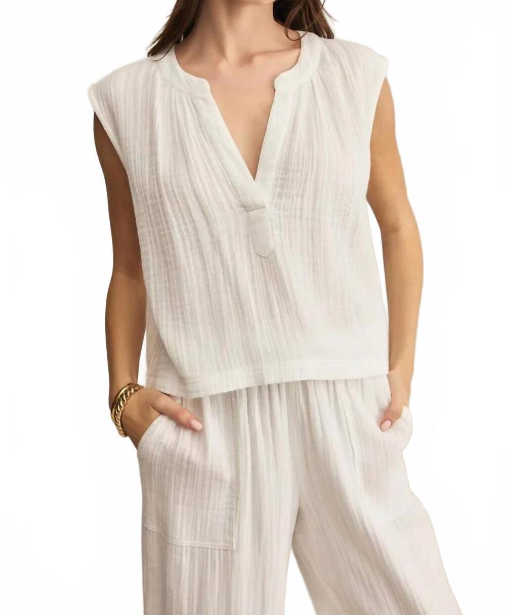 NEW Z SUPPLY cliffside gauze top in white
